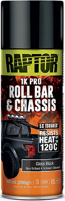 RAPTOR ROLL BAR & CHASSIS MAALI, KIILTÄVÄ MUSTA