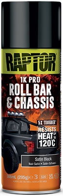 RAPTOR ROLL BAR & CHASSIS MAALI, SATIINI MUSTA