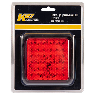 TAKA-/JARRUVALO LED PUNAINEN
