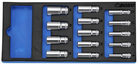 HYLSYSARJA 3/8" PITKÄT HYLSYT 8-24MM
